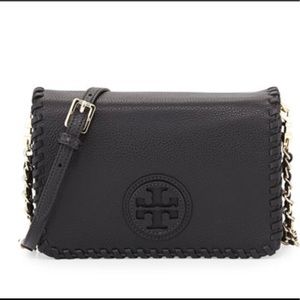 Tory Burch Marion Black Leather Cross Body Bag